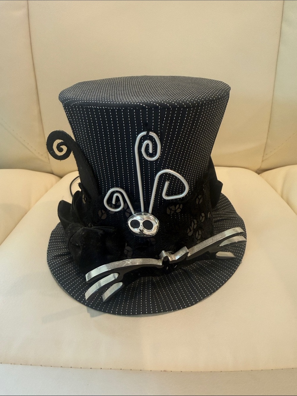 Nightmare Before Christmas Pinstripe Gothic Top Hat with Jack